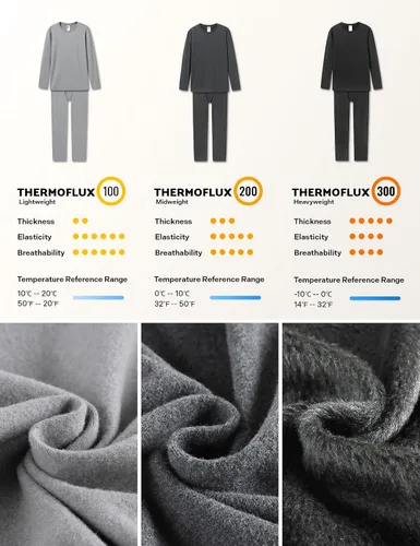 Vista 5 de LAPASA Conjunto de ropa interior térmica para hombre con forro polar suave, calzoncillos largos, peso ligeromediopesado, capa base superior e