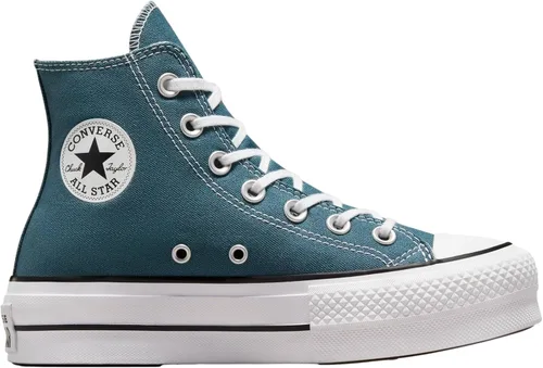 Vista 2 de Converse - Chuck Taylor All Star Tenis de mujer altos de plataforma con diseño de leopardo, Verde profundo