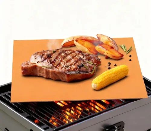 Vista 15 de UBeesize Rollo de Alfombrillas para Parrilla de 13 x 90 Pulgadas para Parrilla al Aire Libre - Tapete de Parrilla BBQ Antiadherente de Servicio