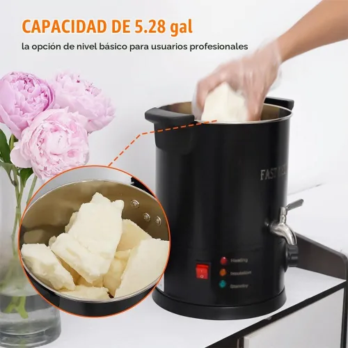 Vista 2 de FAST MELT Derretidor de cera de 5 litros para hacer velas, olla eléctrica de cera con boquilla fácil de verter y control de temperatura