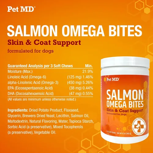 Vista 7 de Pet MD Champú de peróxido de benzoilo y Pet MD Salmon Omega Bites