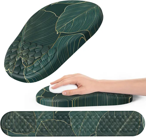 Vista 9 de Alfombrilla ergonómica para mouse y teclado con diseño de masaje, soporte de muñeca para mouse que ahorra espacio, reposamuñecas de espuma