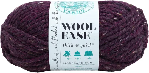 Vista 80 de Lion Brand Yarn - Ovillo de lana Wool-Ease Thick & Quick color fuerza aérea Super Bulky Wool Acrylic Blend Fiber for Soft Hats, Sweaters, Chunky