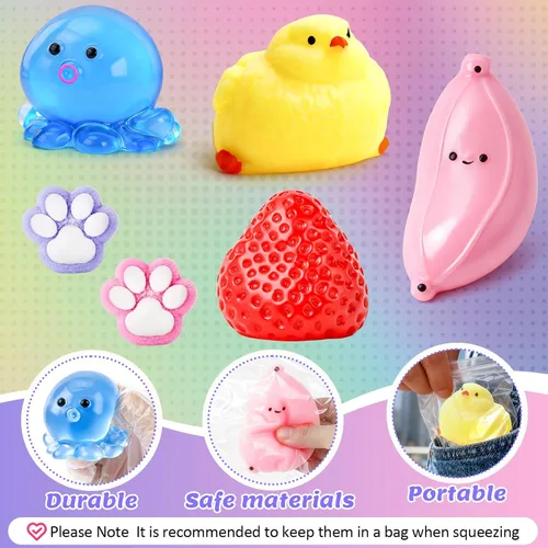 Vista 5 de Paquete de 6 juguetes para la ansiedad Taba, juguetes esponjosos para Squishy Toy-6p-rojo