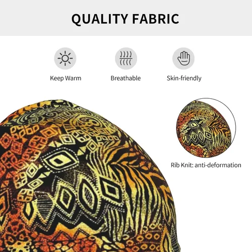 Vista 39 de Gorro africano holgado para adultos, tejido elástico, de calavera, gorro de invierno para exteriores para mujeres y hombres