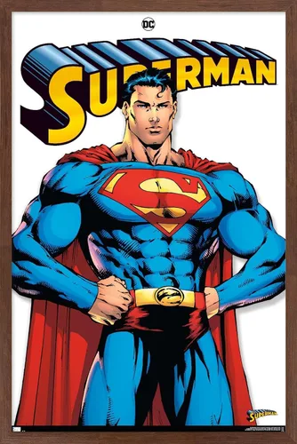 Vista 10 de DC Comics Superman Feature Series - Póster de pared, 22.4 pulgadas de largo x 14.7 pulgadas de ancho, versión enmarcada de madera de granero