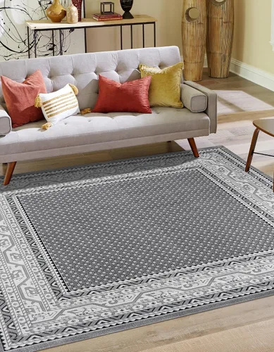 Vista 13 de Unique Loom Williamsburg Collection Area Rug - Allover (2' x 3' 1" Rectangle Gray/Black)