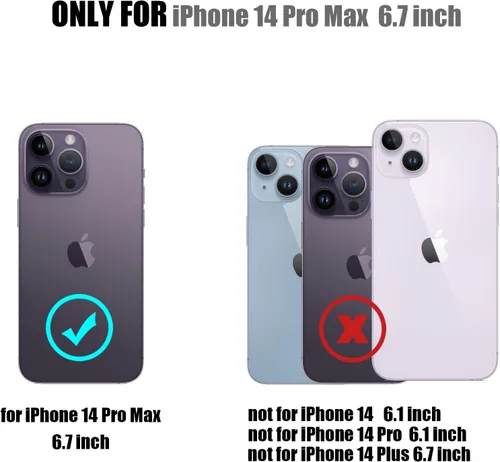 Vista 43 de Nvollnoe - Funda para iPhone 14 con tarjetero [tienda de 5 tarjetas] Negro - Almacenamiento más grande