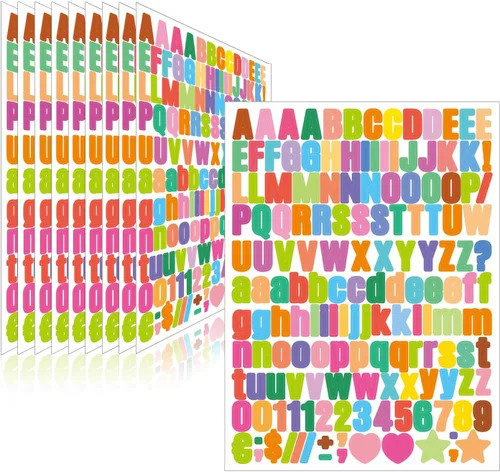 Vista 61 de 1550 piezas de 10 hojas de calcomanías de letras, calcomanías de números y alfabeto de buzón de vinilo, calcomanías autoadhesivas impermeables