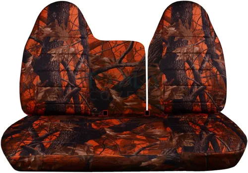 Vista 20 de Totally Covers Compatible con Ford F-150 F-250 1997-1998 Camo Fundas de asiento de camión (banco dividido delantero 40/60) sin reposabrazos/consola