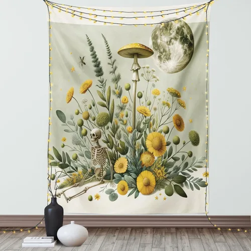 Vista 4 de Ambesonne Tapiz de arte afro, hombre negro fuerte con una corona de trazos impresión de pintura moderna, decoración de tela para colgar en la pared
