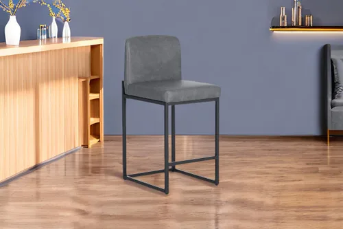 Vista 35 de Juego de 2 taburetes de bar de altura de mostrador de color blanco cremoso de 24 pulgadas, modernos taburetes de bar dorados con respaldo tapizado