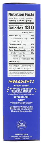 Vista 2 de Cheddies, Galletas de queso cheddar 100% naturales con proteína, queso cheddar, 4.2 onzas, 6g de proteína, bajas en carbohidratos