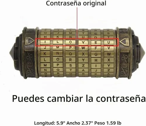 Vista 3 de yofit Da Vinci Code Mini Cryptex Lock Puzzle Box Valentine's Day Gift