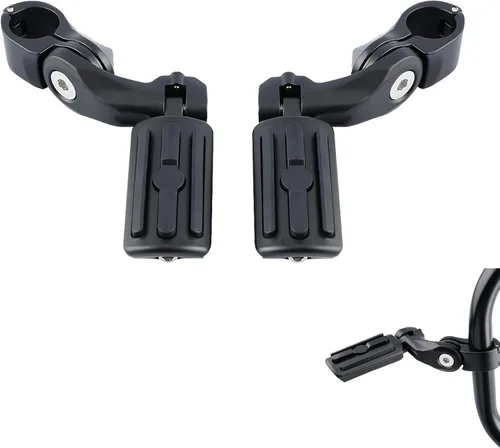 Vista 28 de XFMT - Estribos de color negro mate para motocicleta, 1.25 pulgadas, incluye kit de montaje