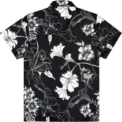 Vista 4 de Southpole Camisas hawaianas con botones para hombre, manga corta, estampado floral