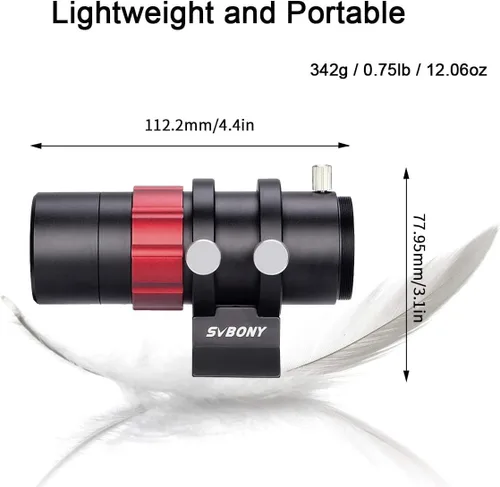 Vista 3 de SVBONY SV165 Mini alcance guía con cámara de telescopio SV305C Pro y base universal de cola de milano