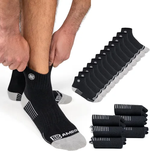 Vista 14 de Calcetines de rayón de bambú premium para hombre, absorben la humedad, control de olor, suela acolchada, calcetines de trabajo transpirables Surtido