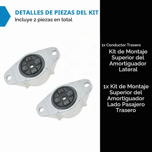 Vista 2 de TRQ Juego de 2 piezas de soporte de amortiguador superior trasero para lado del conductor y del pasajero