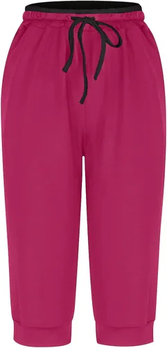 Vista 40 de Pantalones capri para mujer, estilo casual, de verano, elásticos, de cintura alta, pantalones de yoga, ajuste atlético, pantalones deportivos