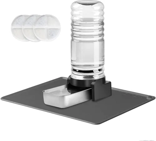 Vista 8 de Marchul - Dispensador de agua para gatos de 1 galón, comedero automático para perros con gravedad, dispensador de agua con 3 filtros, dispensador