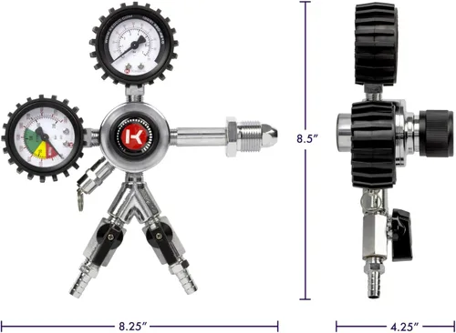 Vista 2 de Kegco Regulador Kegerator de nitrógeno de dos productos de doble calibre de calidad comercial premium