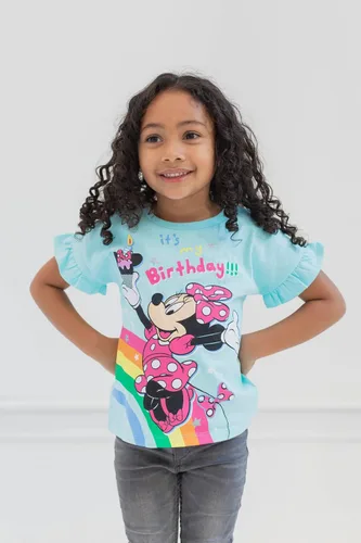 Vista 3 de Disney Minnie Mouse Princess Belle The Little Mermaid Moana Lilo &Stitch Frozen - Camiseta de cumpleaños para niñas pequeñas a niños pequeños
