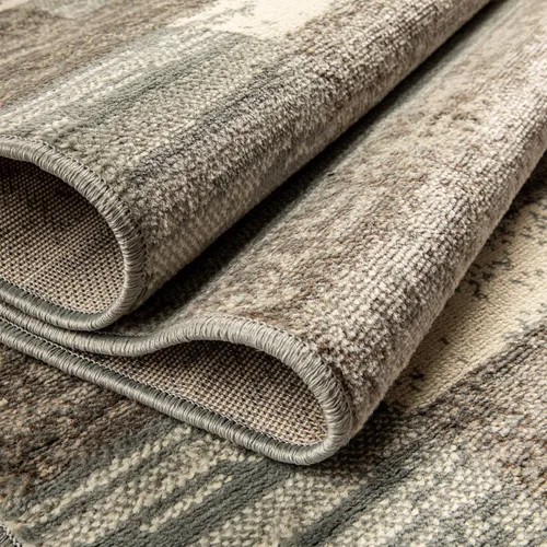 Vista 6 de Superior - Alfombra de área de 0.315 in de altura con respaldo de yute, colección Rockwood, diseño de ladrillo texturizado, antiestática, repelente