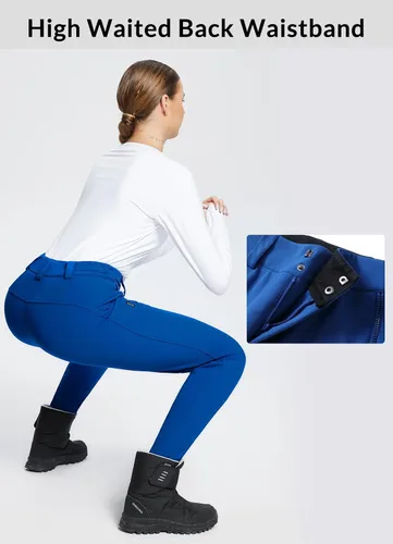 Vista 4 de BALEAF Women's Fleece Lined Snow Ski Pants Waterproof Windproof Softshell Insulated Slim Thermal Pants Zipper Bottom Leg