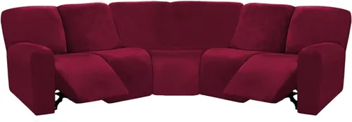 Vista 13 de ULTICOR Fundas de sofá reclinable seccional en forma de L de 7 piezas, fundas de terciopelo elásticas para sofá reclinable en forma de L, gruesas