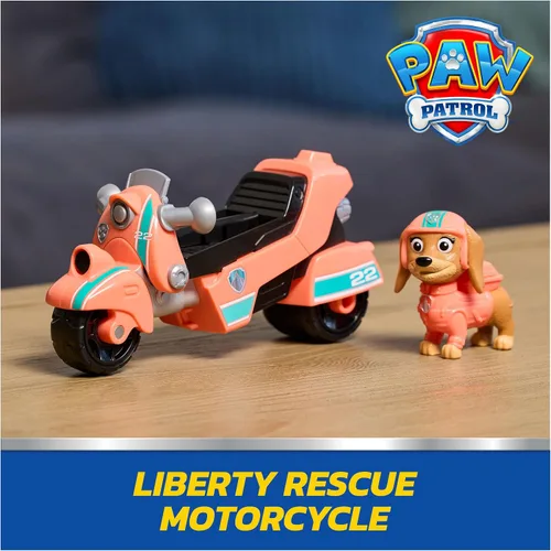 Vista 2 de Paw Patrol Liberty Rescue Motorcycle Bike Toy and Action Figure