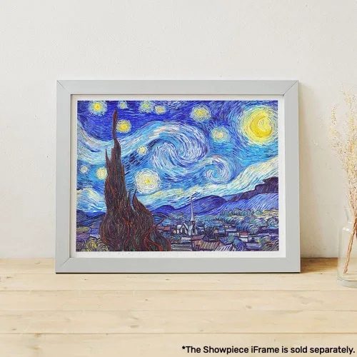 Vista 2 de Pintoo Rompecabezas de 1200 piezas para adultos, Vincent Van Gogh, The Starry Night, junio de 1889, hermoso rompecabezas de plástico para decoración