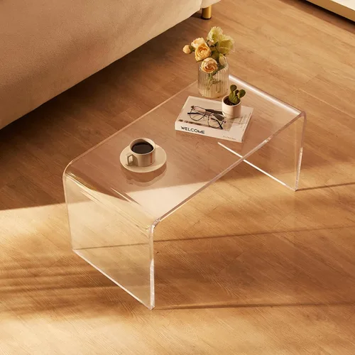 Vista 2 de VEVOR Mesa auxiliar de acrílico transparente en forma de U, mesa auxiliar de acrílico transparente, 32 x 15.8 x 16.3 pulgadas para café, bebida