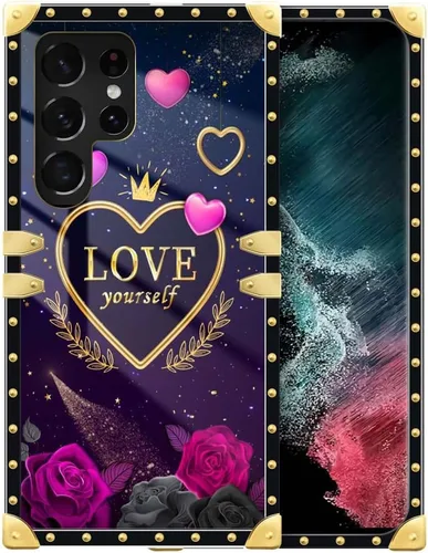 Vista 11 de Funda compatible con Samsung Galaxy S22 Ultra, funda protectora de TPU suave a prueba de golpes de 4 libélulas en la flor para Samsung Galaxy S22