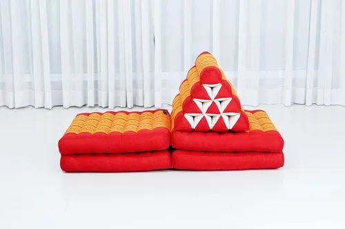 Vista 7 de Leewadee Cómodo colchón japonés de suelo, cama tailandesa con cojín triangular, colchón futón, tapete de masaje tailandés extra largo, 89 x 20 Sf02