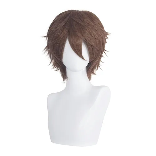Vista 22 de COSPLAZA Peluca corta negra para cosplay con puntas esponjosas, resistente al calor, pelo sintético para emo Negro