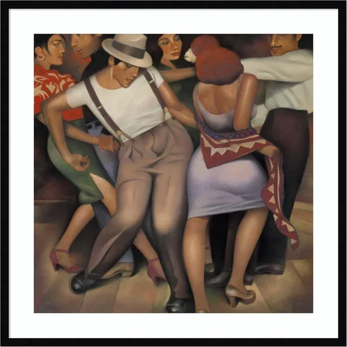 Vista 10 de Amanti Art Latino Jazz por Gary Kelley - Lienzo decorativo enmarcado en madera (21 pulgadas de ancho x 21 pulgadas de alto), marco natural esbelto