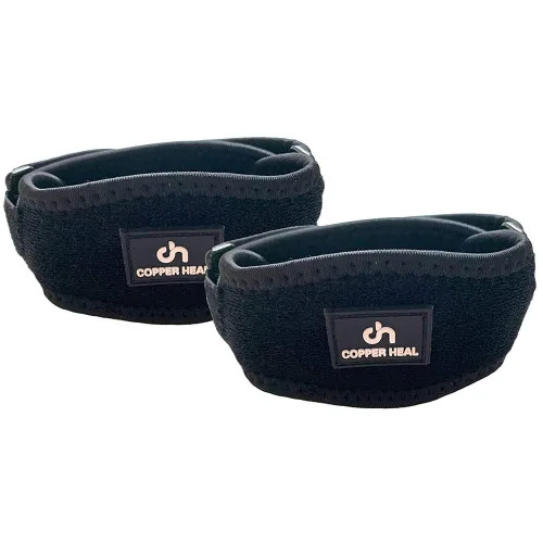 Vista 4 de COPPER HEAL Codera (par) - Soporte ajustable para codo de tenis o epicóndilitis lateral mangas de brazo para hombres nervio rennis almohadillas