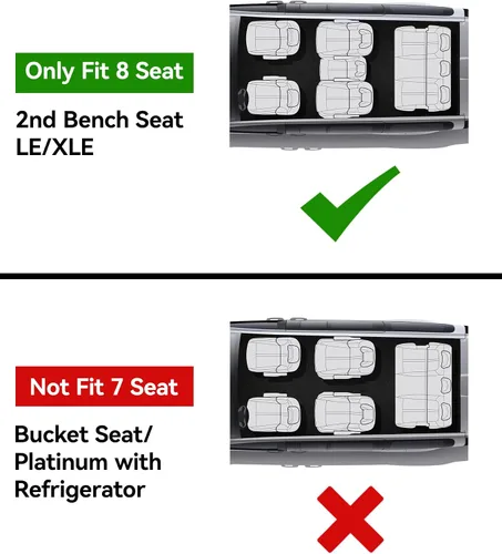 Vista 2 de 3W Alfombrillas para Toyota Sienna 2021-2026 LE/XLE (solo para 8 asientos), revestimiento de suelo TPE para todo tipo de clima, ajuste personalizado