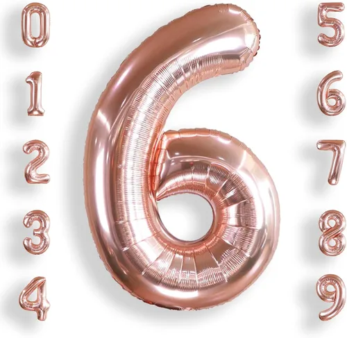 Vista 31 de AULE Globos grandes de 40 pulgadas con números 0 azules, globos grandes de números de aluminio, decoraciones de fiesta de cumpleaños de helio