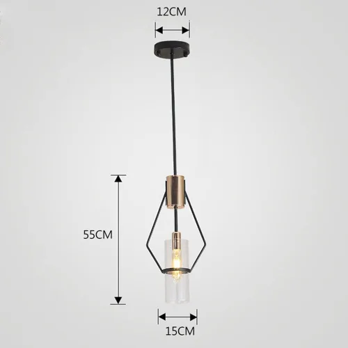 Vista 6 de Lámpara colgante de cristal nórdico, lámpara colgante de una sola cabeza, lámpara de metal ajustable para isla de cocina, sobre fregadero y baño