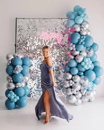 Vista 10 de 24 paneles de lentejuelas para pared brillante - Nuevo diseño entrelazado Pared brillante, telón de fondo de fiesta, eventos y carteles