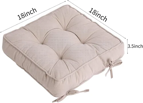 Vista 9 de Tiita Cojines para sillas de patio, cojines cuadrados de 18 x 18 pulgadas, para sillas de comedor y cocina al aire libre, juego de 2