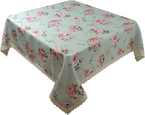 Vista 20 de Mantel cuadrado con estampado floral de 38 x 38 pulgadas, resistente a las manchas e impermeable, para cocina, comedor, interior y exterior
