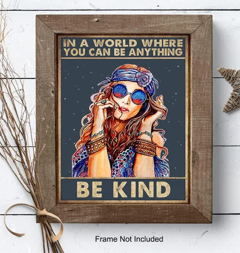 Vista 8 de Be Kind - Decoración de pared bohemia - Decoración de habitación hippie - Imagen bohemia - Arte de habitación hippy - Regalos de inauguración
