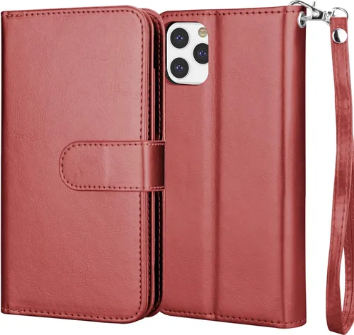 Vista 7 de Njjex Funda tipo cartera para iPhone 11 PRO Max 2019, para iPhone 11 PRO Max (6.5 pulgadas), [9 ranuras para tarjetas] Funda de piel sintética