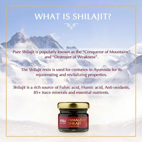Vista 3 de Vasu Ayurveda Himalayan Shilajit Resina 400 mg – Potenciador de energía natural probado en laboratorio con ácido fúlvico y más de 85 minerales traza