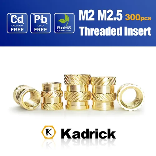 Vista 2 de 300 piezas de inserciones roscadas M2 M2.5 para plástico con puntas de ajuste térmico, kit de inserciones de ajuste térmico M2 y M2.5, inserciones