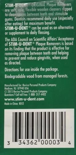 Vista 2 de STIM-U-DENT Removedores de placa originales de menta- 100 palillos de dientes