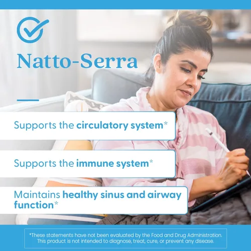 Vista 6 de Doctors Best Natto-Serra, apoya la salud circulatoria e inmunológica, sin OMG, veganas 90 cápsulas vegetarianas